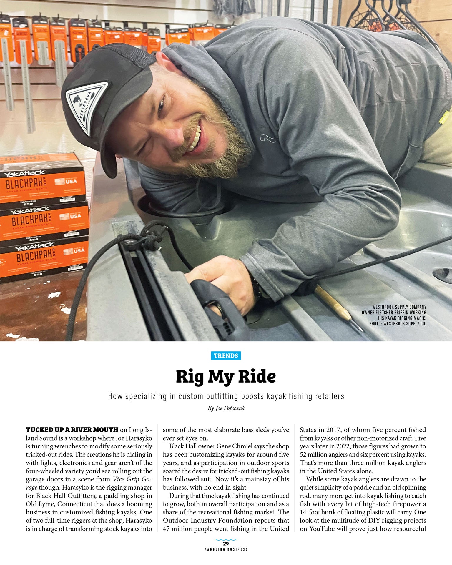 BHO MAKES THE NEWS: Our incredible rigging services were featured in Paddling Business magazine!