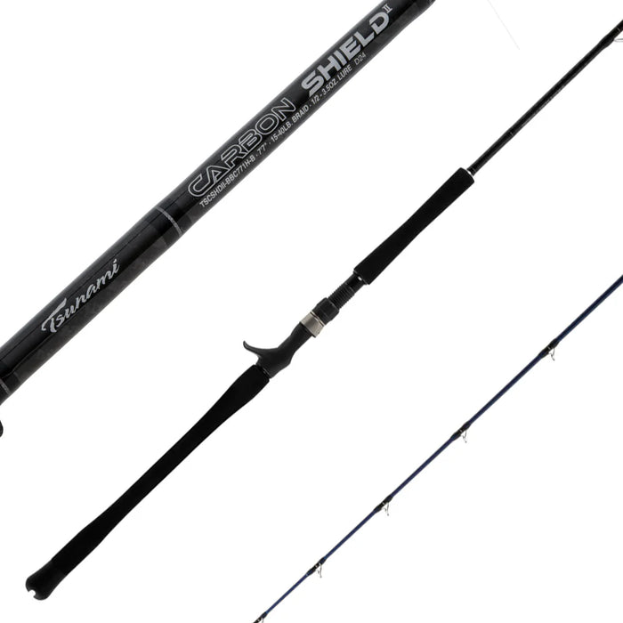 tsunami carbon shield ii boat spinning rods Tsunami Carbon Shield II Big Bait Conventional Rods TSCSHDII-BBC721H-B
