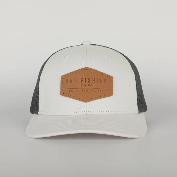 UVT Leather Patch Trucker Hat