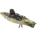 A 3/4 shot of the 2023 Hobie Mirage Pro Angler 14 pedal drive kayak in the Camo color. The manufacturer part number is 85261019 and the manufacturer UPC is 792176788942