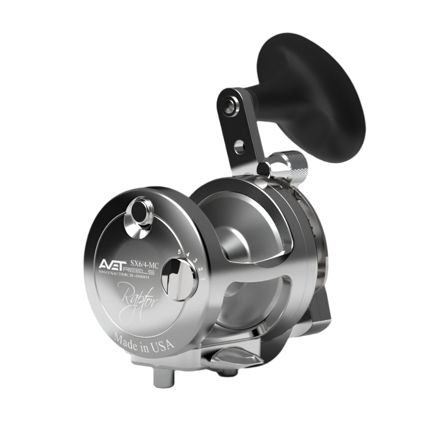 avet jx 6 3 mc raptor reels Avet SX 6/4 MC Raptor 2-Speed Lever Drag Conventional Reel Silver