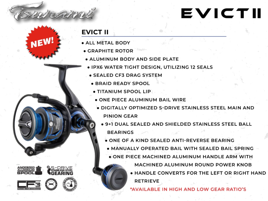 Tsunami Evict II Spinning Reels