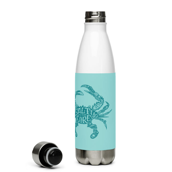 The Official "Salty To The Core" Salty Crab 17 oz Stainless Steel Water Bottle