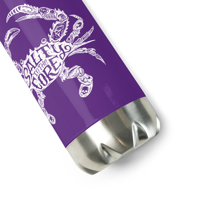 The Official "Salty To The Core" Salty Crab 17 oz Stainless Steel Water Bottle