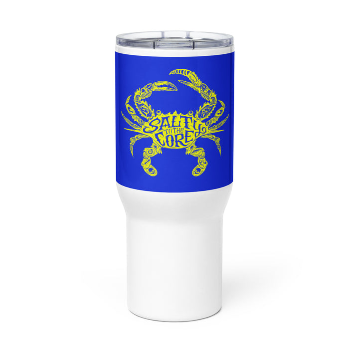 The Official "Salty To The Core" Salty Crab 25 oz Stainless Steel Travel Mug with a Handle