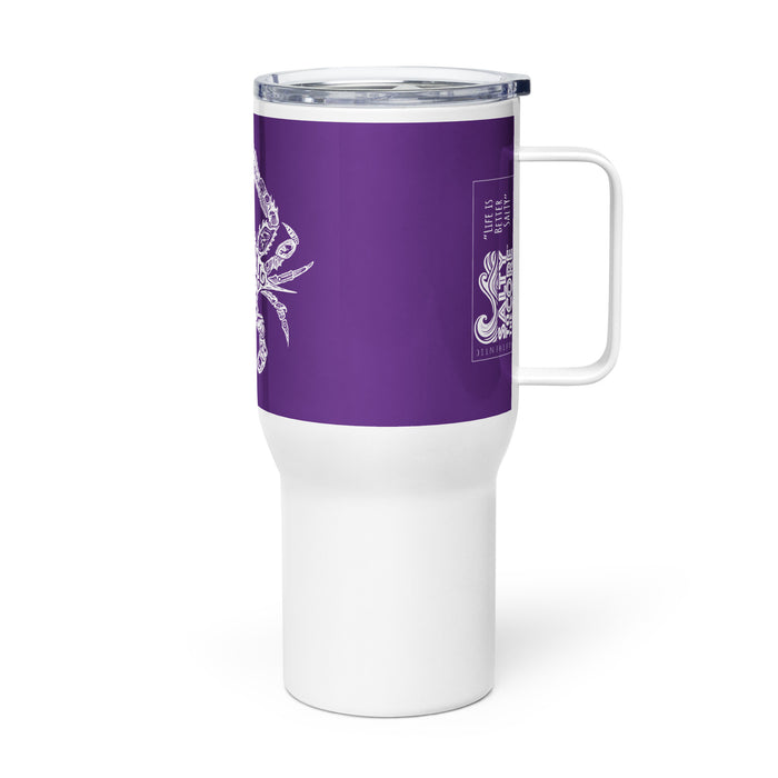 The Official "Salty To The Core" Salty Crab 25 oz Stainless Steel Travel Mug with a Handle