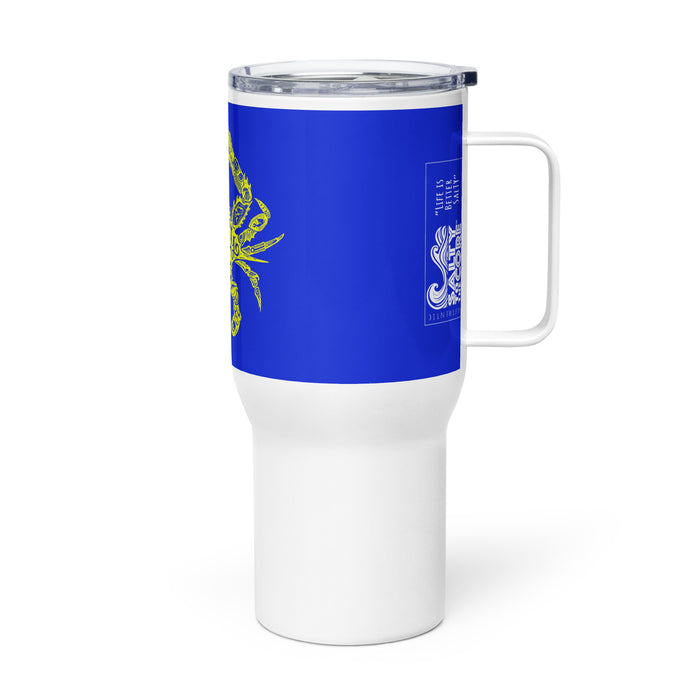 The Official "Salty To The Core" Salty Crab 25 oz Stainless Steel Travel Mug with a Handle