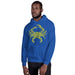 The Official Jungkook "Salty To The Core" Salty Crab Men's Hoodie (proudly featured by Jimin and Jungkook of BTS) - Royal Blue and Yellow - Front Alt1