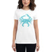 The Official Jungkook "Salty To The Core" Salty Crab Women's T-Shirt (as featured by Jimin and Jungkook of BTS) - White and Blue - Front