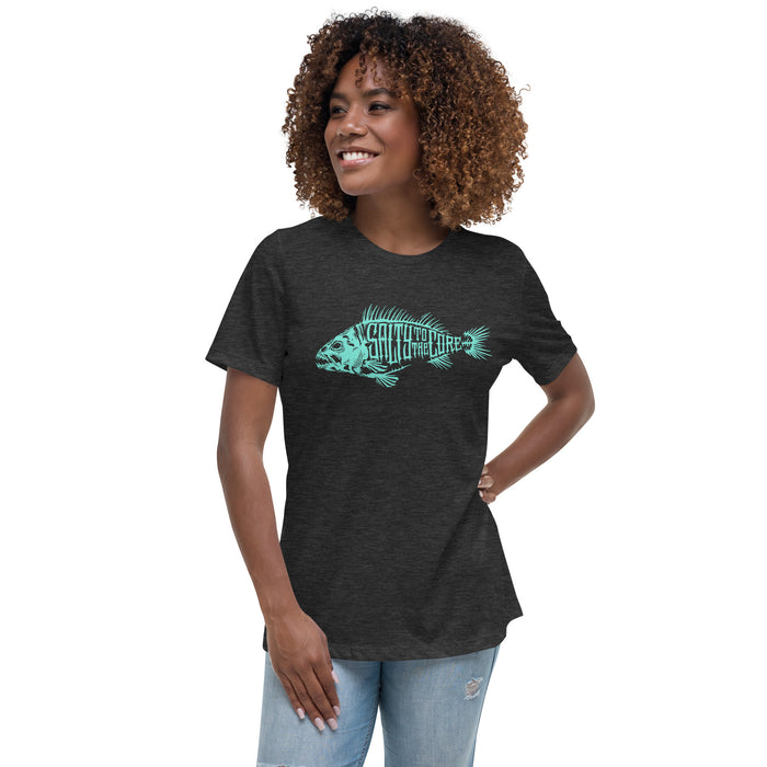 BHO "Salty To The Core" Bone Fish Women's Short Sleeve Shirt