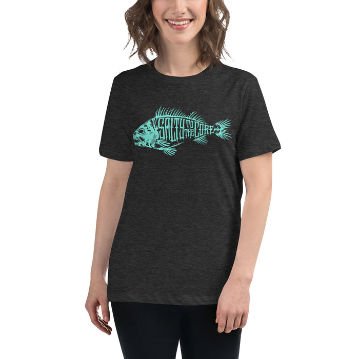 BHO "Salty To The Core" Bone Fish Women's Short Sleeve Shirt