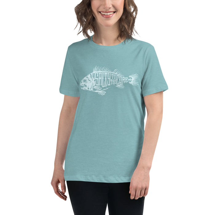 BHO "Salty To The Core" Bone Fish Women's Short Sleeve Shirt