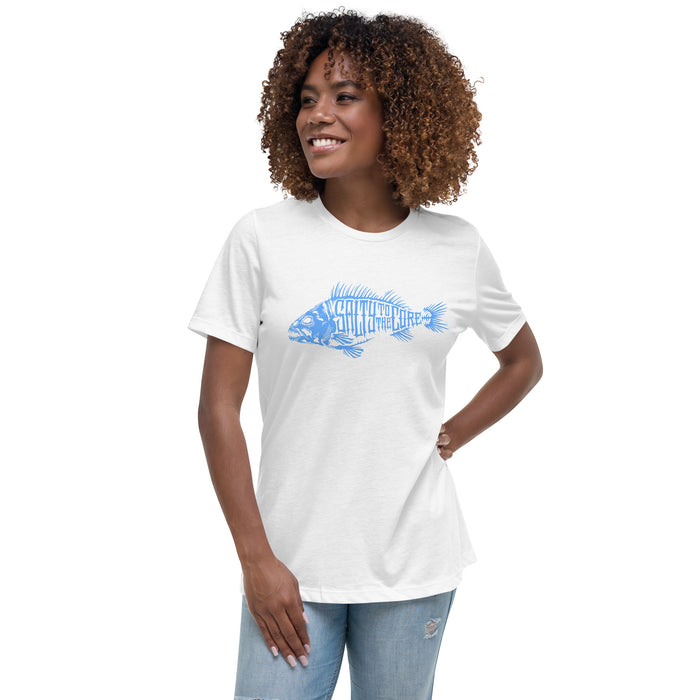 BHO "Salty To The Core" Bone Fish Women's Short Sleeve Shirt