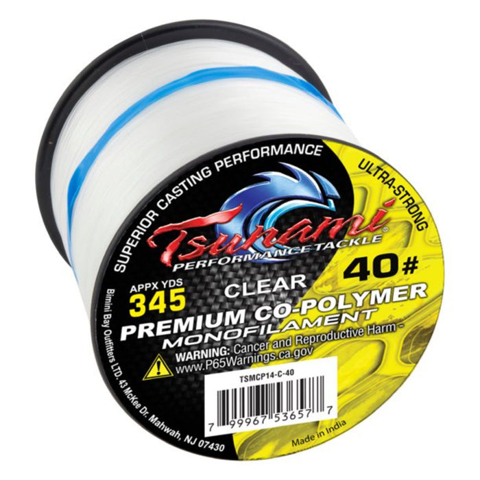 Tsunami Clear Premium Monofilament Line (1/4 lb Spool)