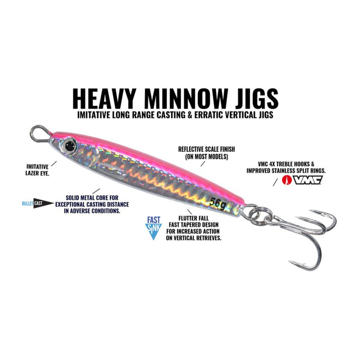 Hogy Heavy Minnow Jigs with VMC 4x Treble Hook