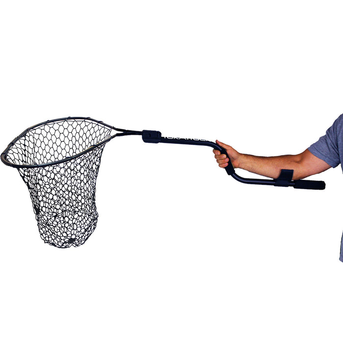 YakAttack Leverage Landing Net 20"x21" Hoop, 46" Long, with Extension and Foam For Storing in Rod Holder
