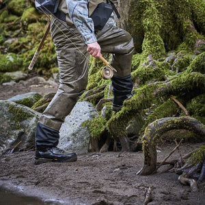 Bankside wading boots, designed for use with the Boundary Stockingfoot Waders, feature a durable Nubuck leather construction for a reliable waterproof seal and superior comfort.