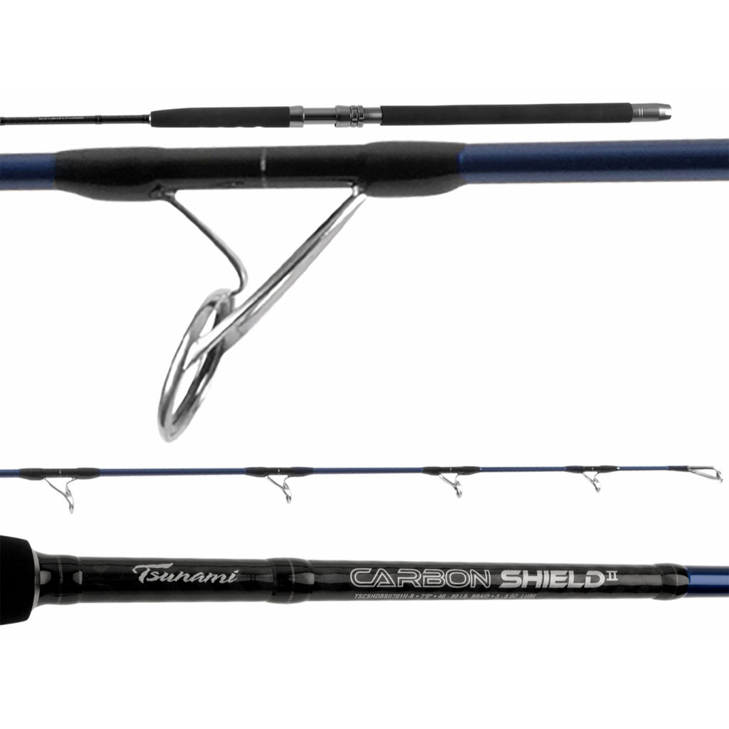 tsunami carbon shield 2 rod specs II Boat Spinning Rods Ted Godfrey Bighorn Fly Oxide Guides that are Color:Red White Tail JOS73MLXF
