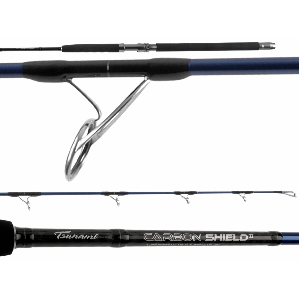 tsunami blackfish rod Tsunami Carbon Shield II Boat Spinning Rods